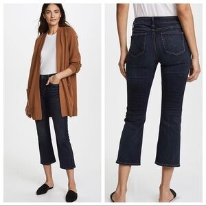 Vince women Highrise crop flare jeans in dark blue Size 25